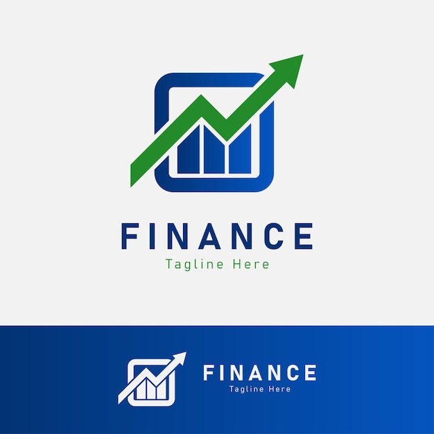 Finance diagram and arrow logo vector