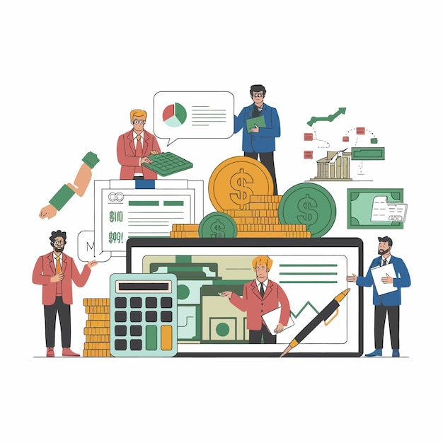 Finance flat vector illustration
