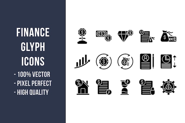 Finance glyph icons