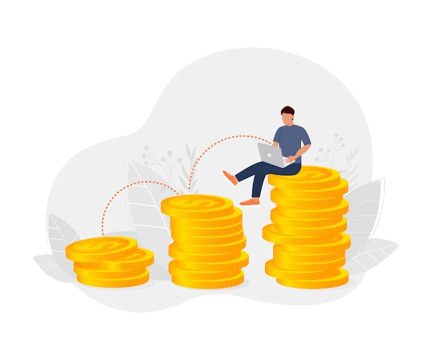 finance growth man illustration vector illustration design business financial investment
