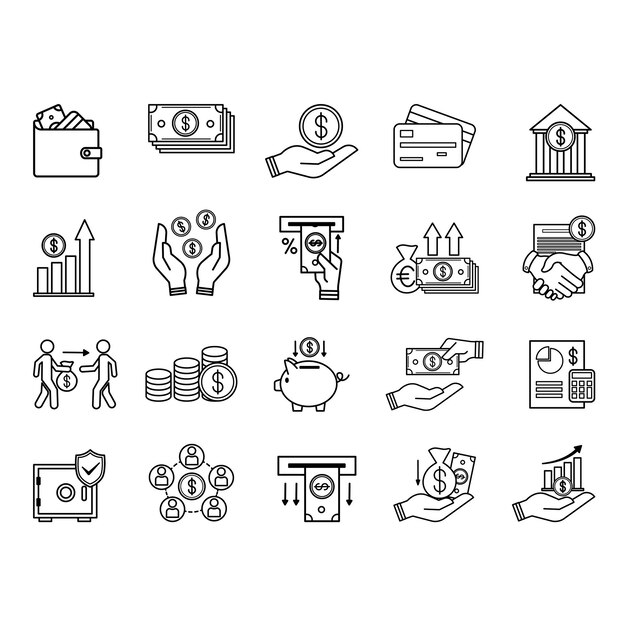 Vector finance icons set