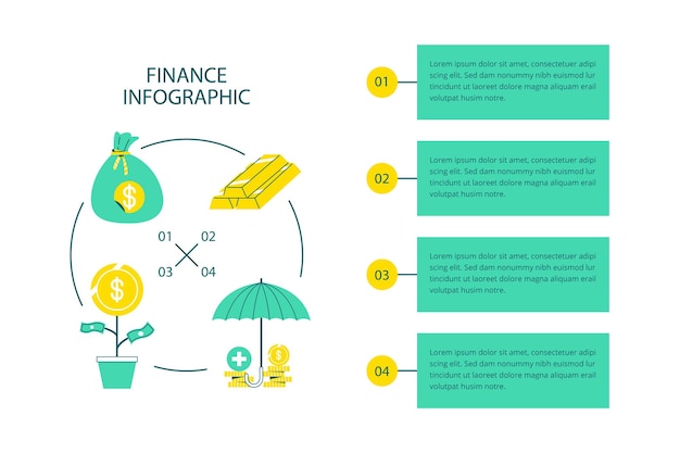 Вектор Шаблон финансовой инфографики