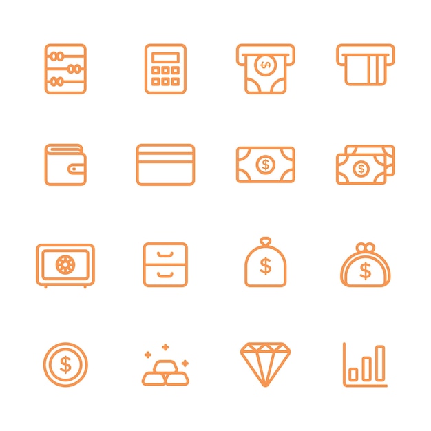 Vector finance line icons