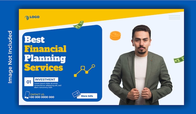 finance management ads promotional web banner template design