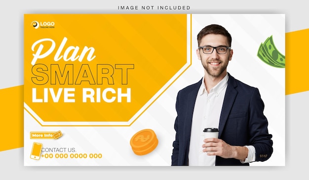 finance management ads promotional web banner template design