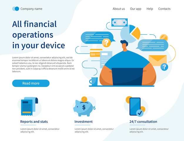 Finance operations website landing page