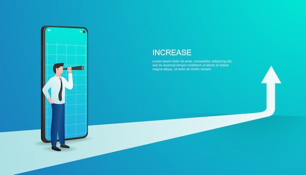 Finance performance of return on investment concept. vector illustration.