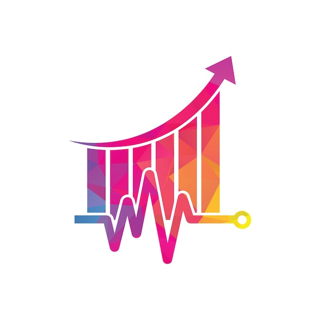 金融パルスのロゴ。ハートビート金融ロゴ デザイン アイコン。統計パルス ロゴ デザイン テンプレートです。