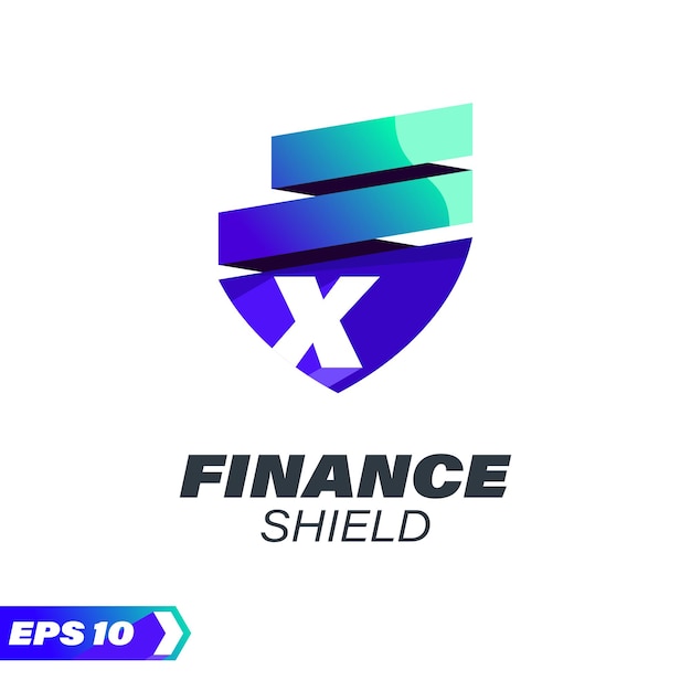 Finance Shield Alphabet X Logo