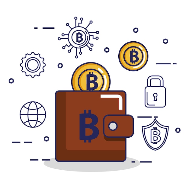 Vettore finanza con icone bitcoin
