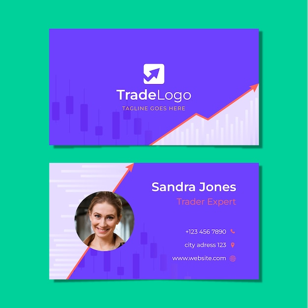 Finances concept horizontal business card