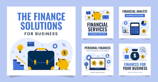 Vector finances concept instagram posts