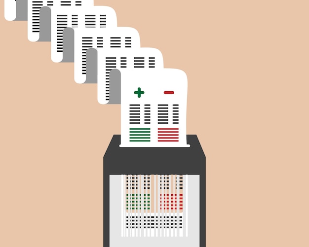 Financial and accounting document shredding vector