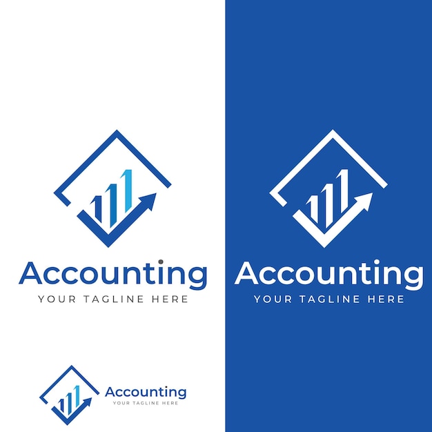 Financial accounting logo with check mark for financial accounting stock chart analysis In modern template vector illustration concept style