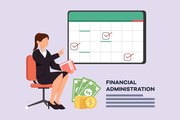 Financial administration concept colored flat vector illustration isolated