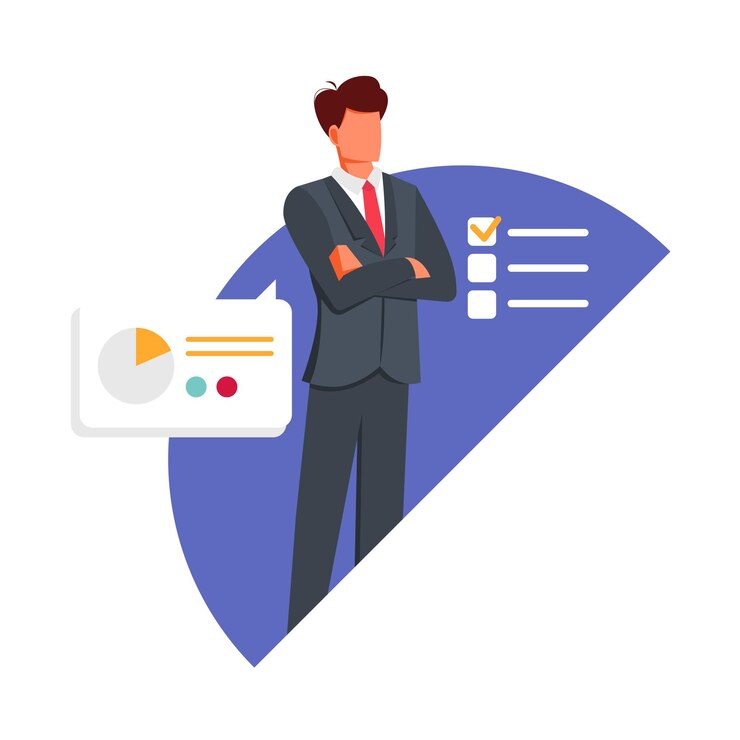 Vector financial administration concept consulting for company performance analysis concept