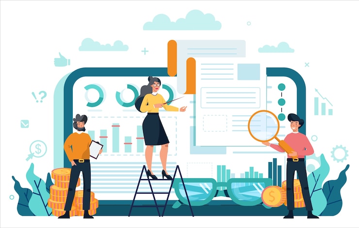 Vector financial advisor or financier online service or platform