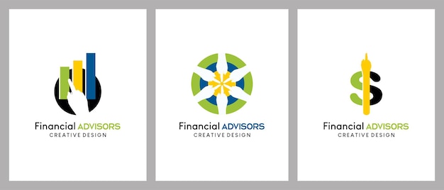 Consulente finanziario logo design consulente aziendale illustrazione vettoriale