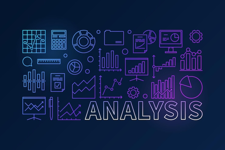 Vector financial analysis colorful horizontal banner