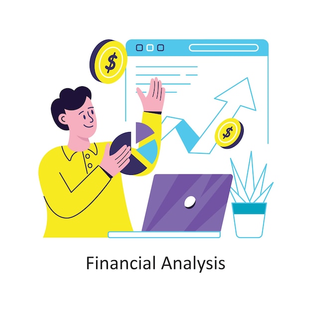 Vector financial analysis flat style design vector stock illustrations