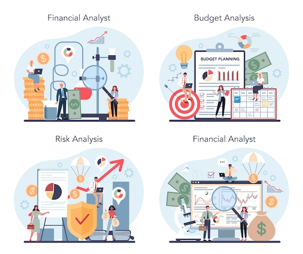 재무 분석가 또는 컨설턴트 세트