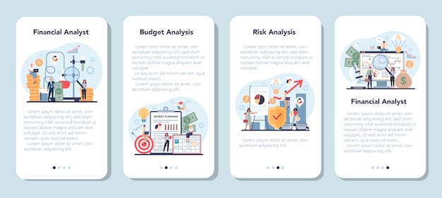 Баннер мобильного приложения финансового аналитика или консультанта