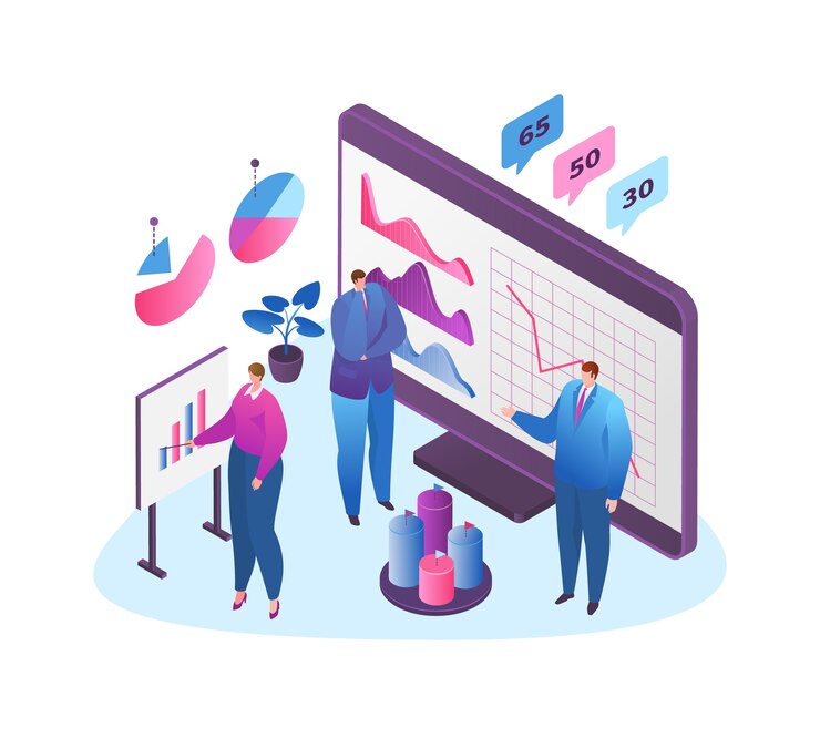 Vector financial analytic and accounting concept
