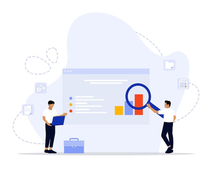 Vector financial audit concept illustration