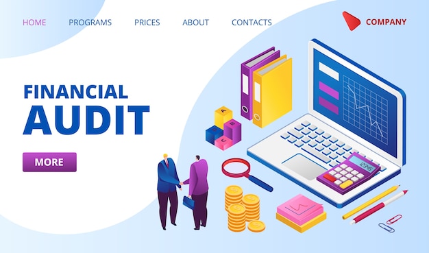 Financial audit landing web page