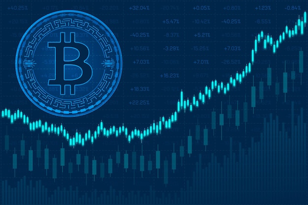 Financial background chart bitcoin trading of quotes with numbers and graphs