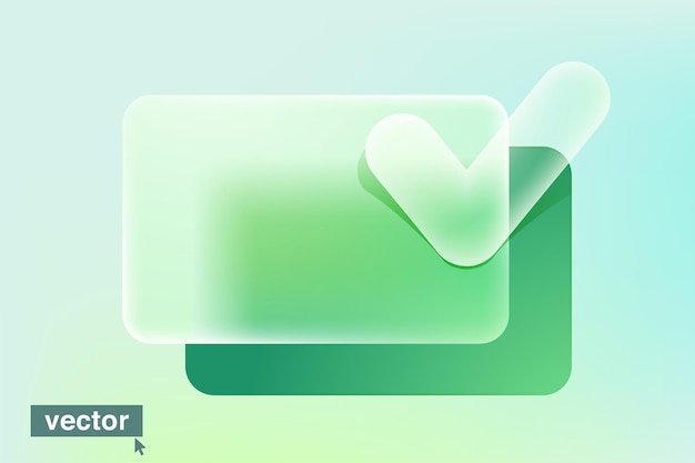 Financial bank credit card icon in glassmorphism style with gradient blur and transparency