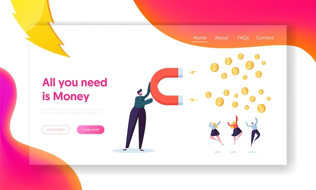 Financial Business Income Growth Concept Landing Page.