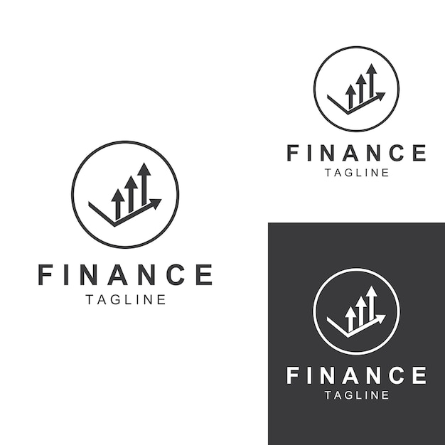 金融ビジネスロゴまたは金融グラフィックlogo金融ビジネス結果データのロゴアイコンデザインベクトルテンプレートイラスト付き