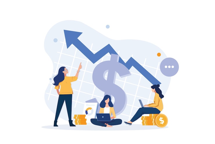 Vector financial or business profession set business character making financial operation economist
