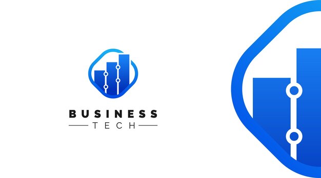 Financial Business Tech Logo Design Template Vector Icon