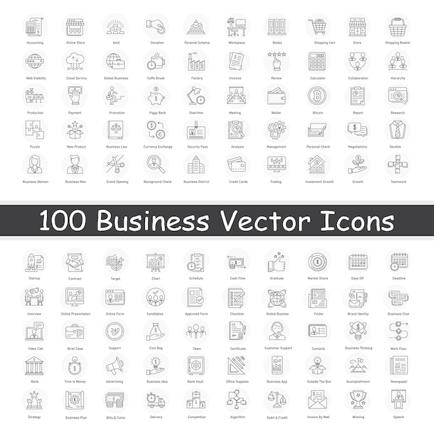 Financial Business Vector Icon Design Collection