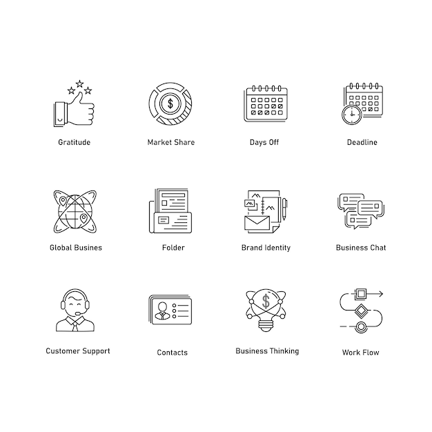 Financial Business Vector Icon Design Collection