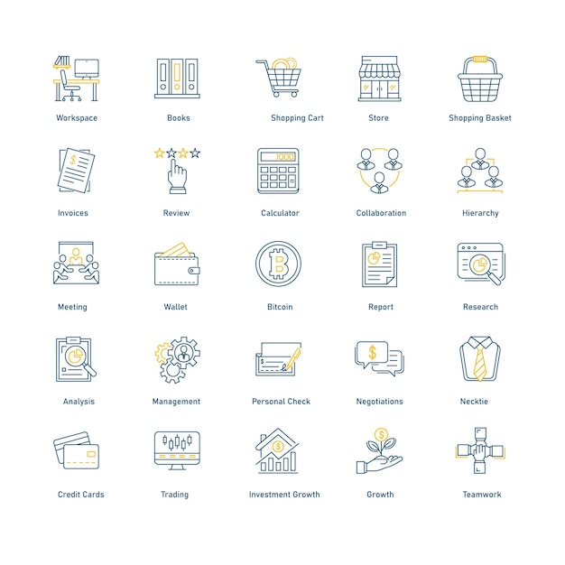 Vector financial business vector icon pack
