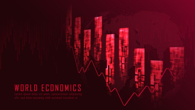 金融危機のグラフィックコンセプトの背景