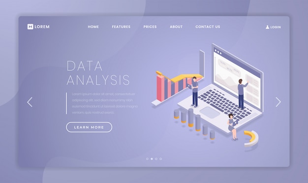 Financial data analysis landing page template