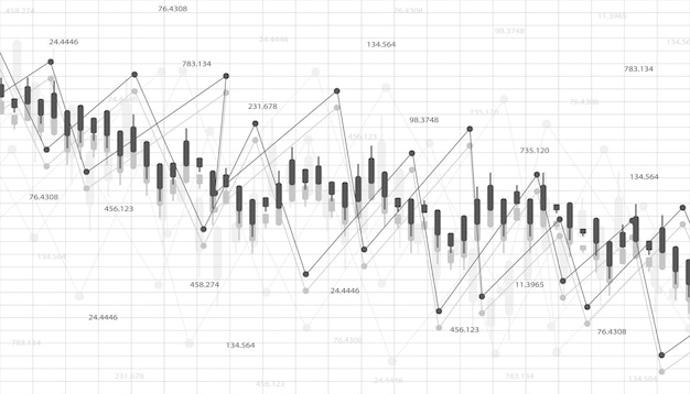 Grafico dei dati finanziari, statistiche economiche. concetto economico di analisi del grafico. concetto di affari. illustrazione vettoriale.