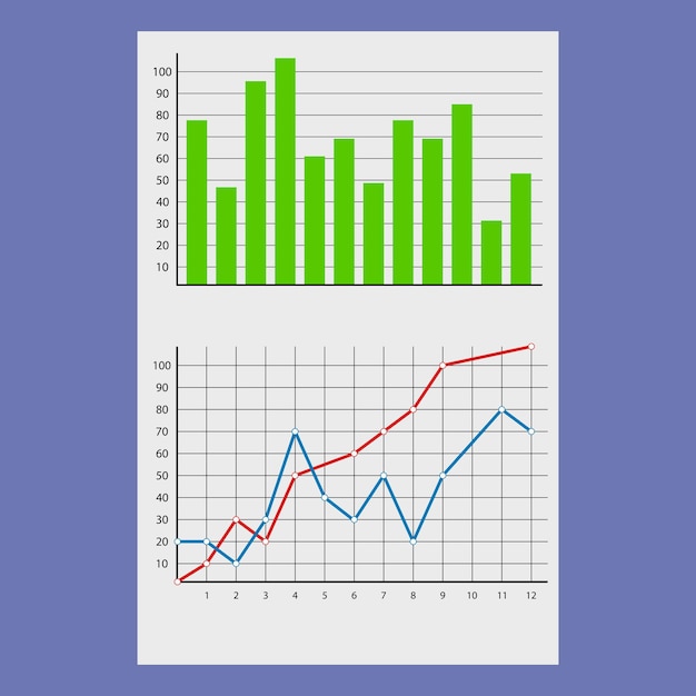 Financial document with charts and diagrams