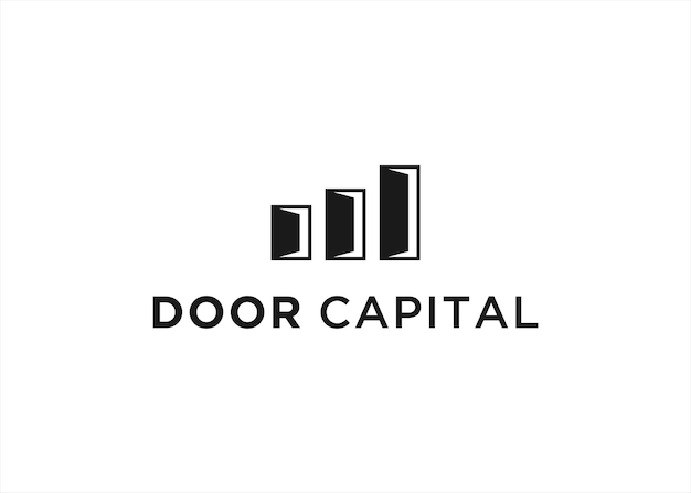 Векторная иллюстрация дизайна логотипа финансовой двери