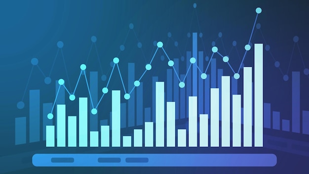 Vector financial forex or stock market chart investment trading with smartphone. vector stock illustration.