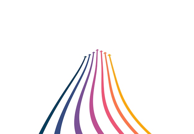 Frecce di crescita finanziaria con illustrazione vettoriale colorata