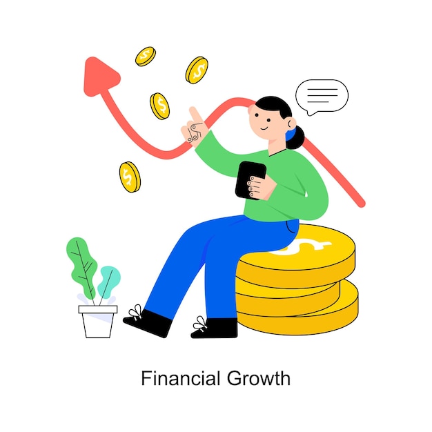 Vector financial growth flat style design vector illustration stock illustration