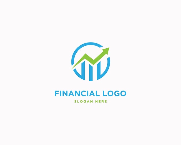 Financial growth logo design vector template