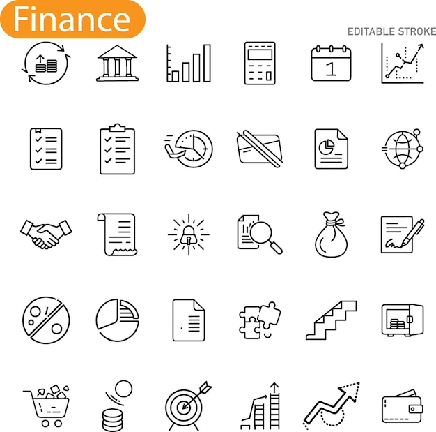 Financial Icons Banking Investment Growth and Management