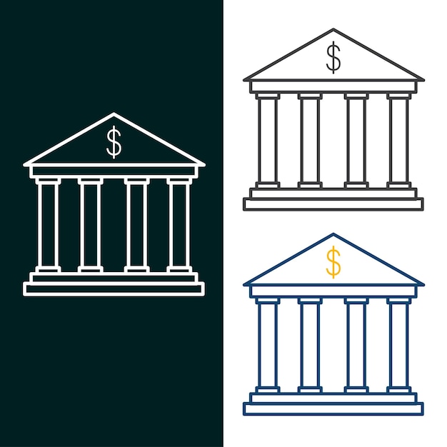 Financial Institution Vector Icon Design