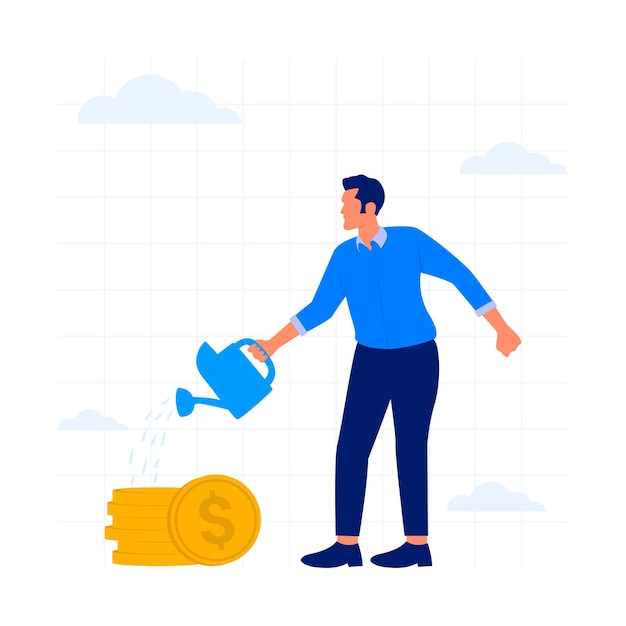 financial or investment growth increase earning profit and capital gain concept
